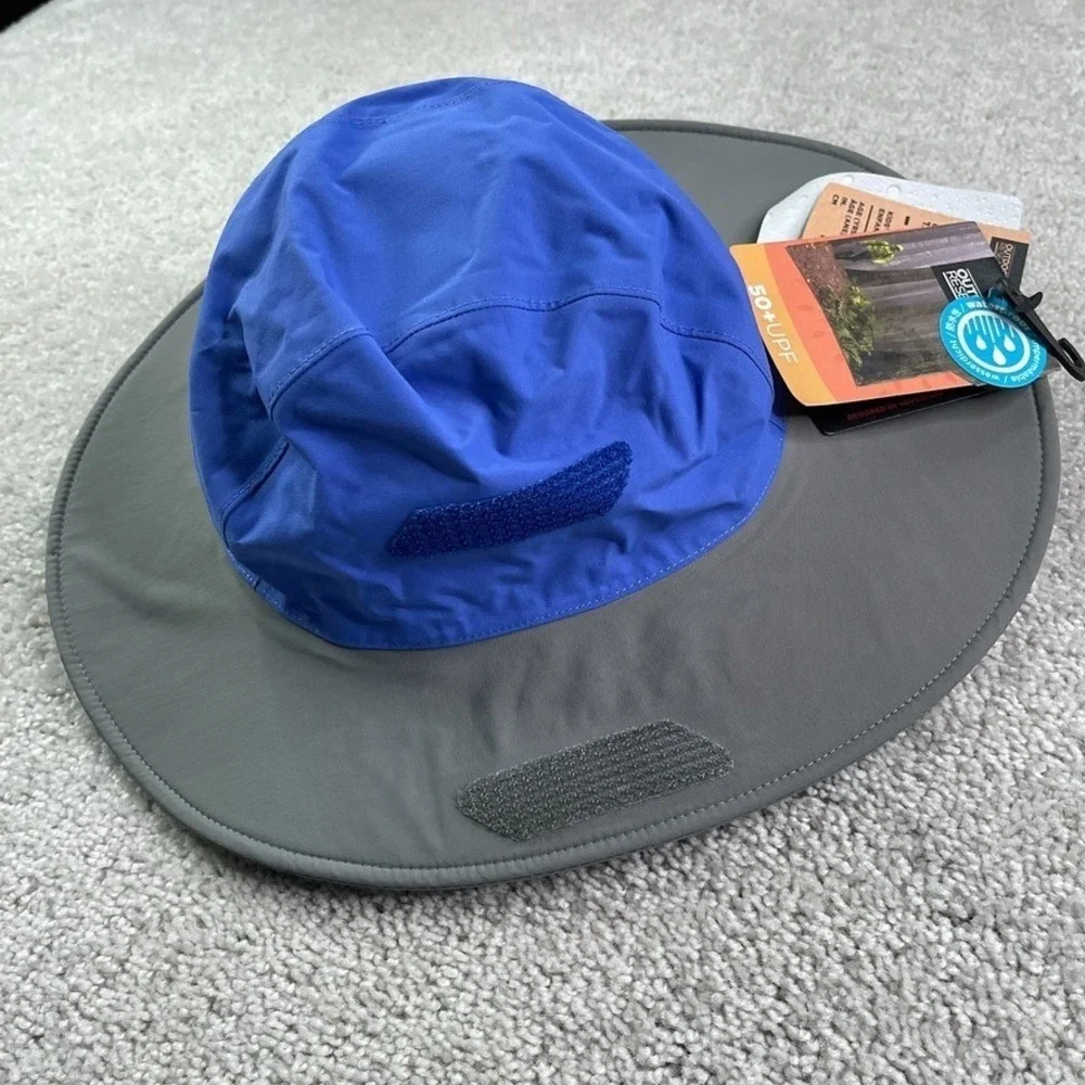 NEW Outdoor Research Hat Kids Medium Large Blue Seattle Sombrero Waterproof UPF